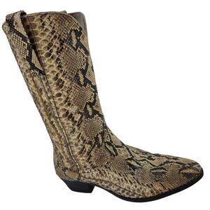 Full Exotic Python Snakeskin Mens 10D Custom Cowboy Western Boots Rare